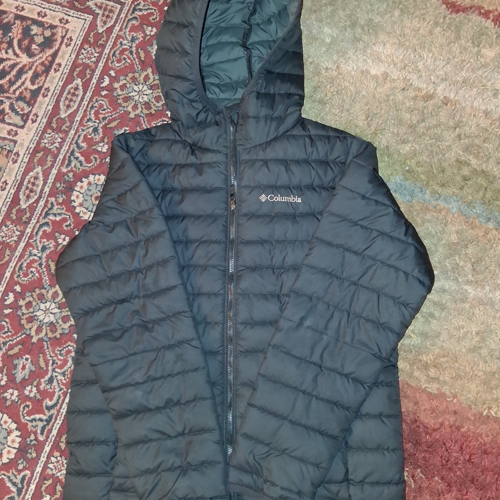 Columbia Charcoal Hooded Puffer Jacket
